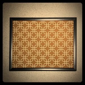 16”x20” Framed Corkboard Geometric Square Design